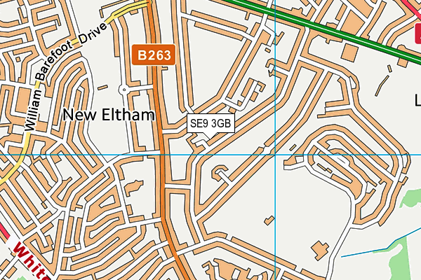SE9 3GB map - OS VectorMap District (Ordnance Survey)
