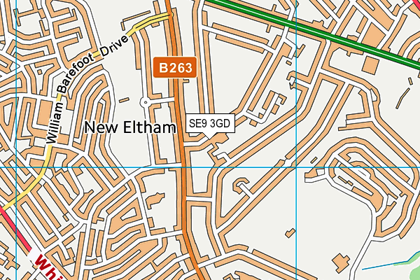 SE9 3GD map - OS VectorMap District (Ordnance Survey)