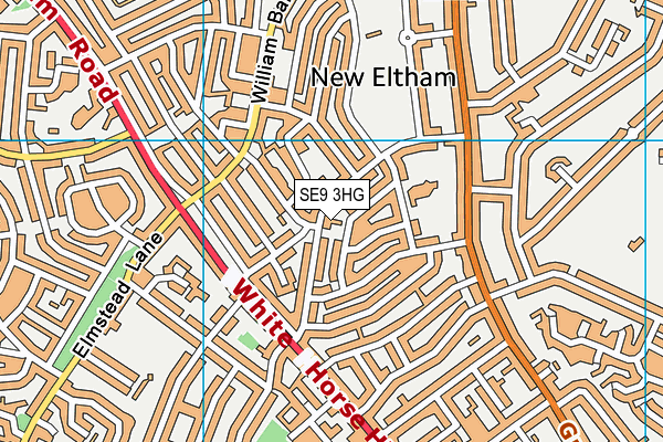 SE9 3HG map - OS VectorMap District (Ordnance Survey)