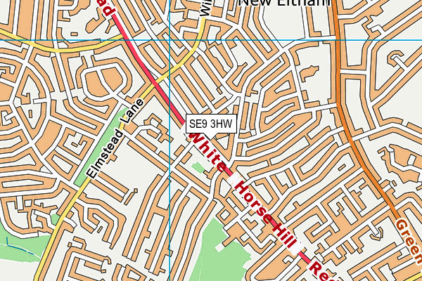 SE9 3HW map - OS VectorMap District (Ordnance Survey)