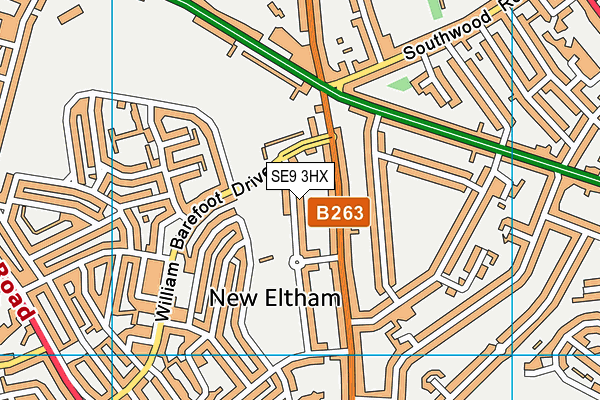 SE9 3HX map - OS VectorMap District (Ordnance Survey)