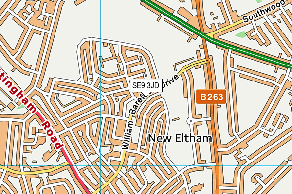 SE9 3JD map - OS VectorMap District (Ordnance Survey)