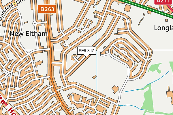 SE9 3JZ map - OS VectorMap District (Ordnance Survey)