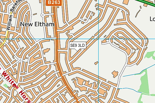 SE9 3LD map - OS VectorMap District (Ordnance Survey)