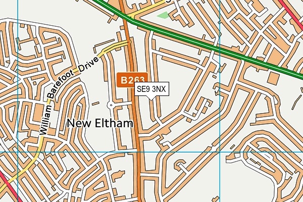 SE9 3NX map - OS VectorMap District (Ordnance Survey)