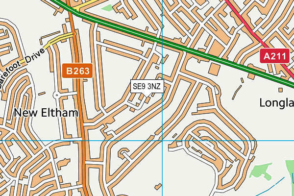 SE9 3NZ map - OS VectorMap District (Ordnance Survey)