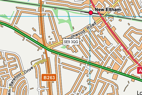 SE9 3QG map - OS VectorMap District (Ordnance Survey)