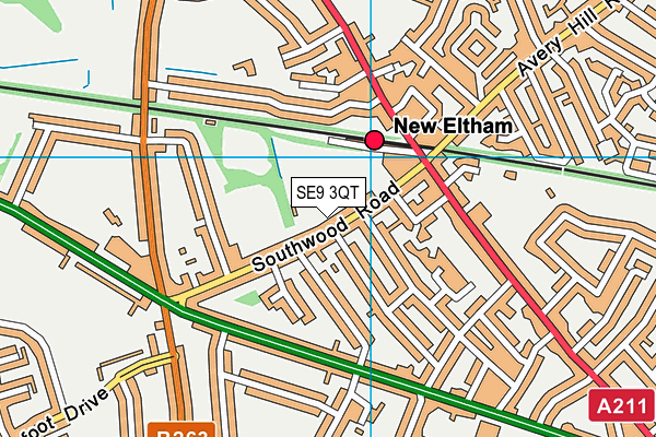 SE9 3QT map - OS VectorMap District (Ordnance Survey)