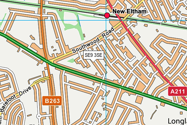 SE9 3SE map - OS VectorMap District (Ordnance Survey)