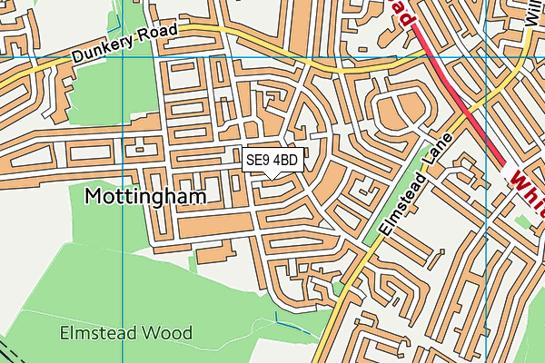 SE9 4BD map - OS VectorMap District (Ordnance Survey)