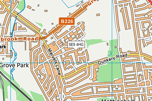 SE9 4HG map - OS VectorMap District (Ordnance Survey)
