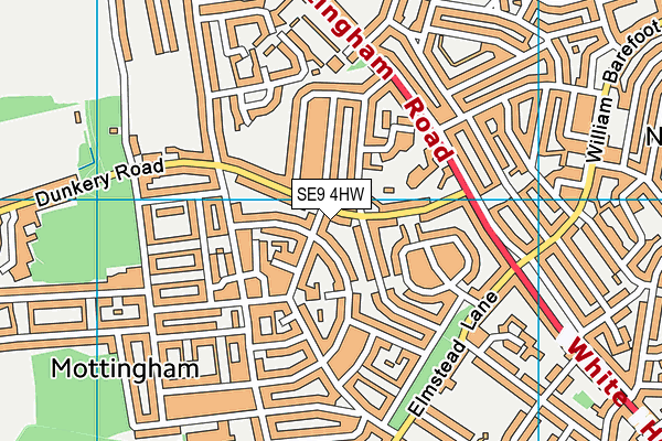 SE9 4HW map - OS VectorMap District (Ordnance Survey)