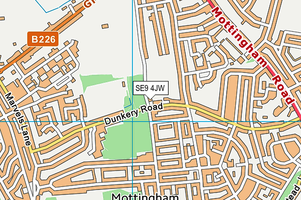 SE9 4JW map - OS VectorMap District (Ordnance Survey)