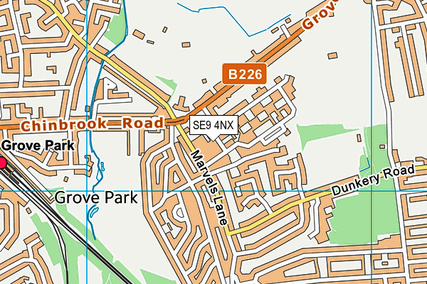 SE9 4NX map - OS VectorMap District (Ordnance Survey)