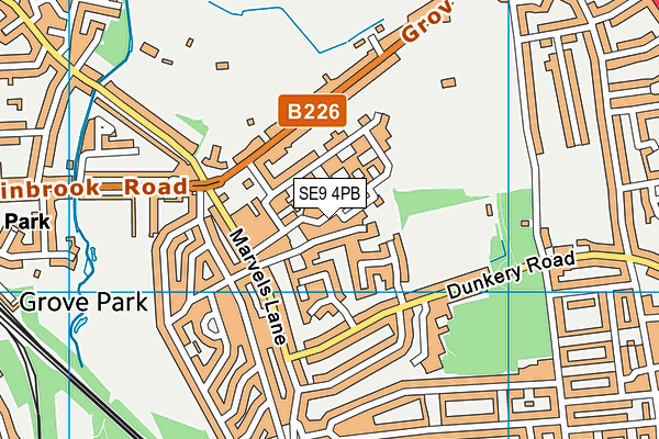 SE9 4PB map - OS VectorMap District (Ordnance Survey)
