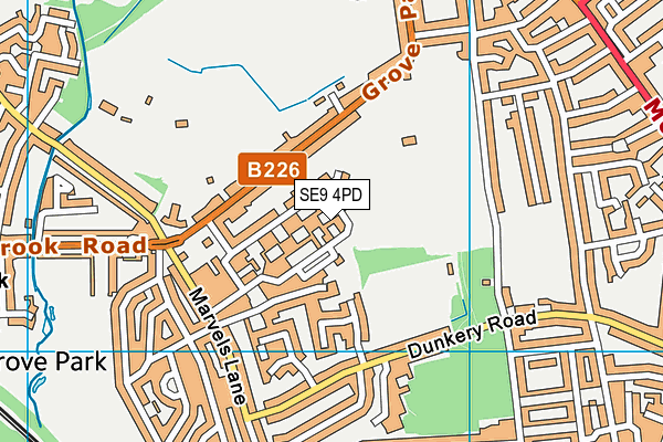 SE9 4PD map - OS VectorMap District (Ordnance Survey)