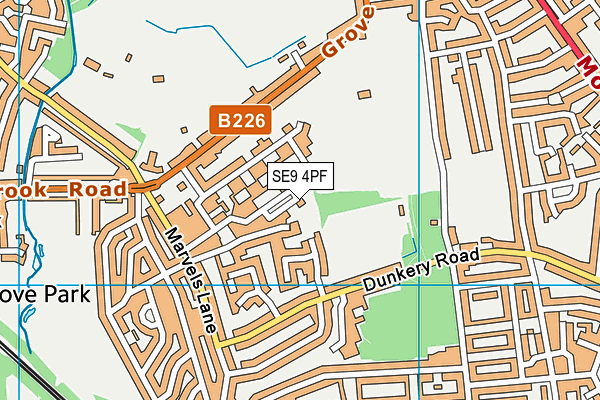 SE9 4PF map - OS VectorMap District (Ordnance Survey)