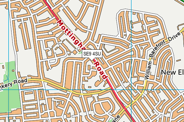 SE9 4SU map - OS VectorMap District (Ordnance Survey)