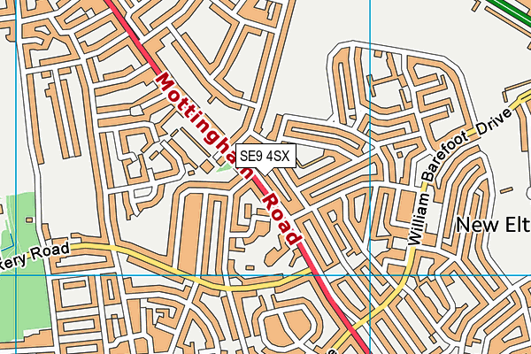 SE9 4SX map - OS VectorMap District (Ordnance Survey)