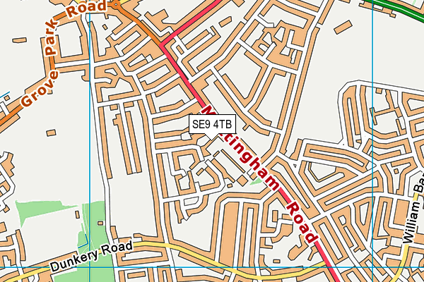 SE9 4TB map - OS VectorMap District (Ordnance Survey)