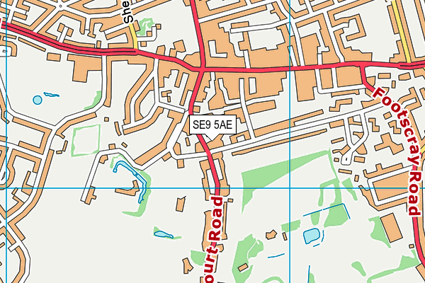 SE9 5AE map - OS VectorMap District (Ordnance Survey)