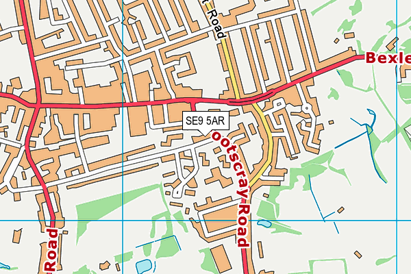 SE9 5AR map - OS VectorMap District (Ordnance Survey)