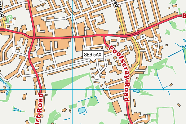 SE9 5AX map - OS VectorMap District (Ordnance Survey)