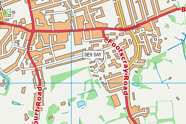 SE9 5AY map - OS VectorMap District (Ordnance Survey)