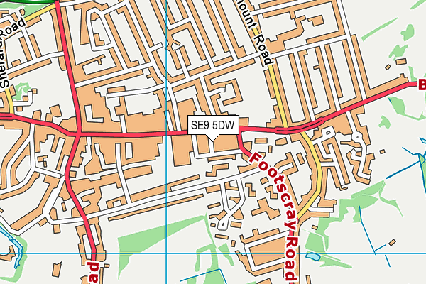 Eltham Health And Fitness Centre (Closed) map (SE9 5DW) - OS VectorMap District (Ordnance Survey)