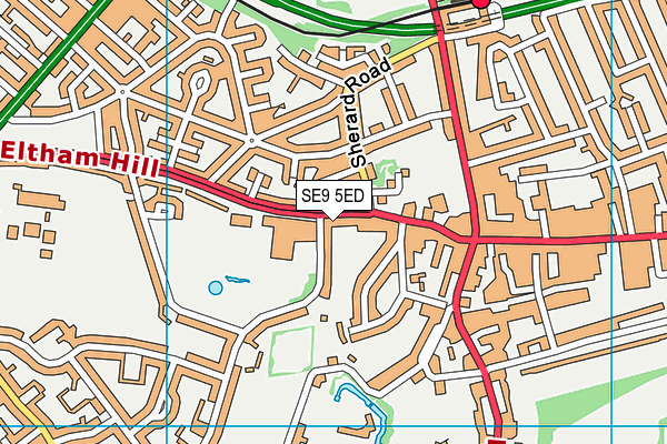 SE9 5ED map - OS VectorMap District (Ordnance Survey)