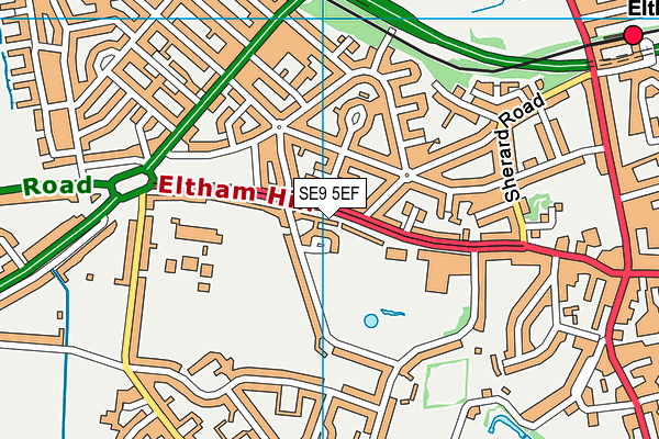 SE9 5EF map - OS VectorMap District (Ordnance Survey)