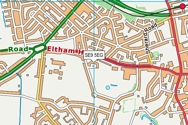 SE9 5EG map - OS VectorMap District (Ordnance Survey)