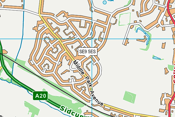SE9 5ES map - OS VectorMap District (Ordnance Survey)