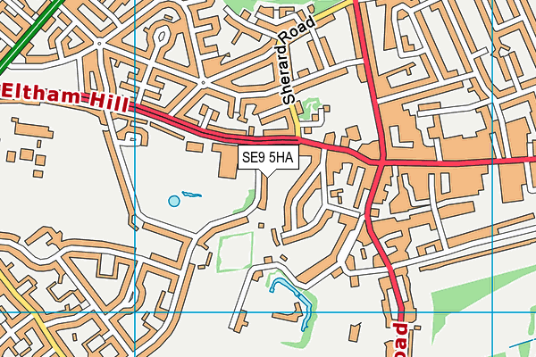 SE9 5HA map - OS VectorMap District (Ordnance Survey)