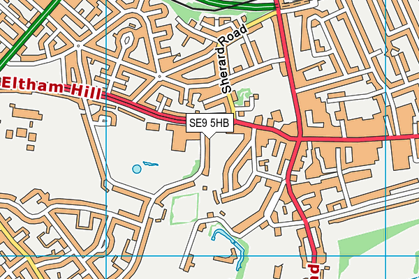 SE9 5HB map - OS VectorMap District (Ordnance Survey)