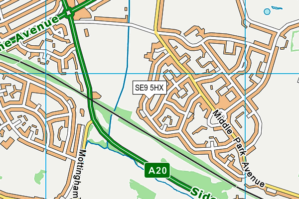 SE9 5HX map - OS VectorMap District (Ordnance Survey)