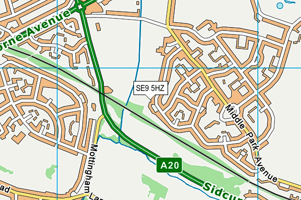 SE9 5HZ map - OS VectorMap District (Ordnance Survey)