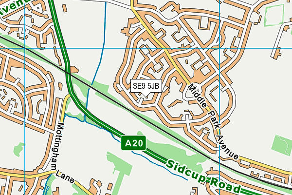 SE9 5JB map - OS VectorMap District (Ordnance Survey)