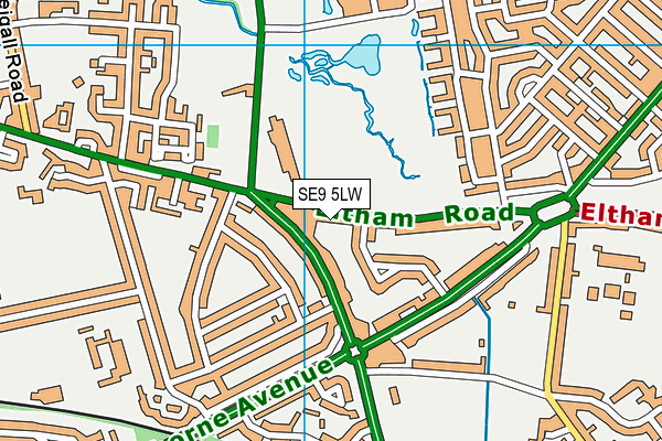 SE9 5LW map - OS VectorMap District (Ordnance Survey)