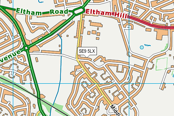 SE9 5LX map - OS VectorMap District (Ordnance Survey)