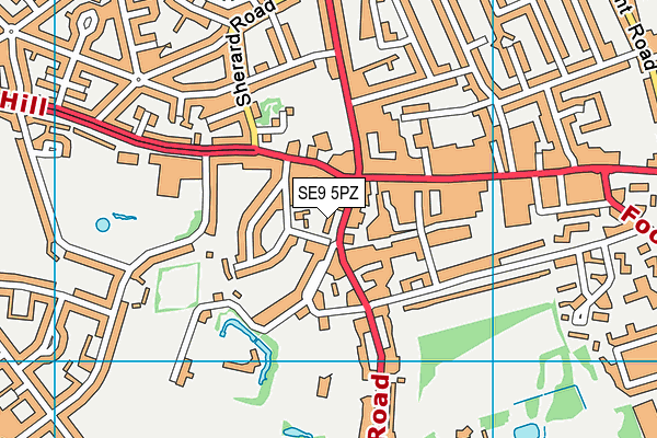 SE9 5PZ map - OS VectorMap District (Ordnance Survey)