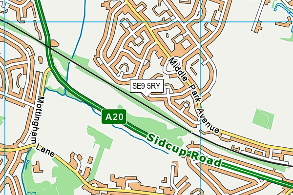 SE9 5RY map - OS VectorMap District (Ordnance Survey)