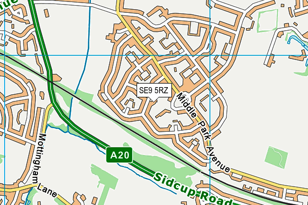 SE9 5RZ map - OS VectorMap District (Ordnance Survey)