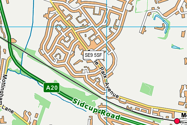 SE9 5SF map - OS VectorMap District (Ordnance Survey)