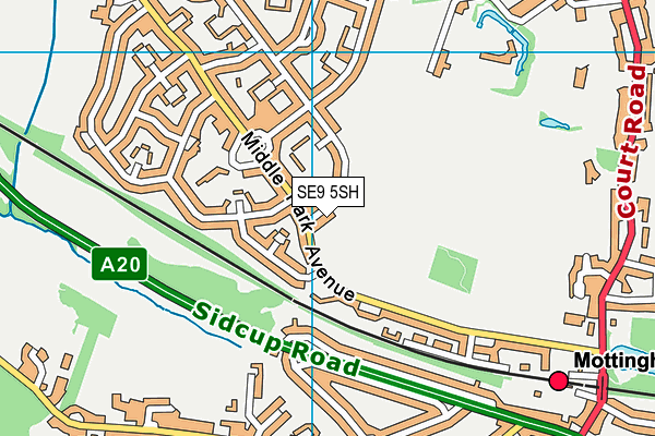 SE9 5SH map - OS VectorMap District (Ordnance Survey)