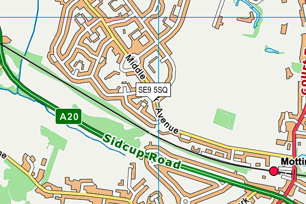 SE9 5SQ map - OS VectorMap District (Ordnance Survey)