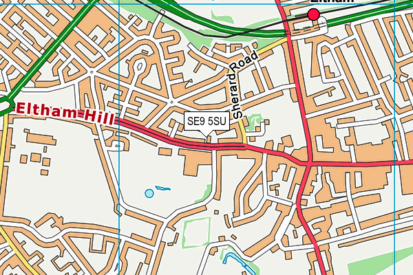 SE9 5SU map - OS VectorMap District (Ordnance Survey)