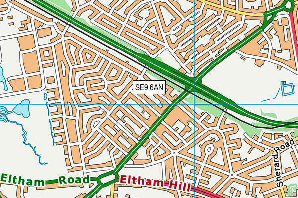 SE9 6AN map - OS VectorMap District (Ordnance Survey)