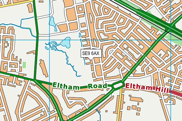 SE9 6AX map - OS VectorMap District (Ordnance Survey)