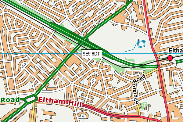 SE9 6DT map - OS VectorMap District (Ordnance Survey)